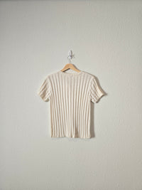 Vintage Cable Knit Sweater Top (M)