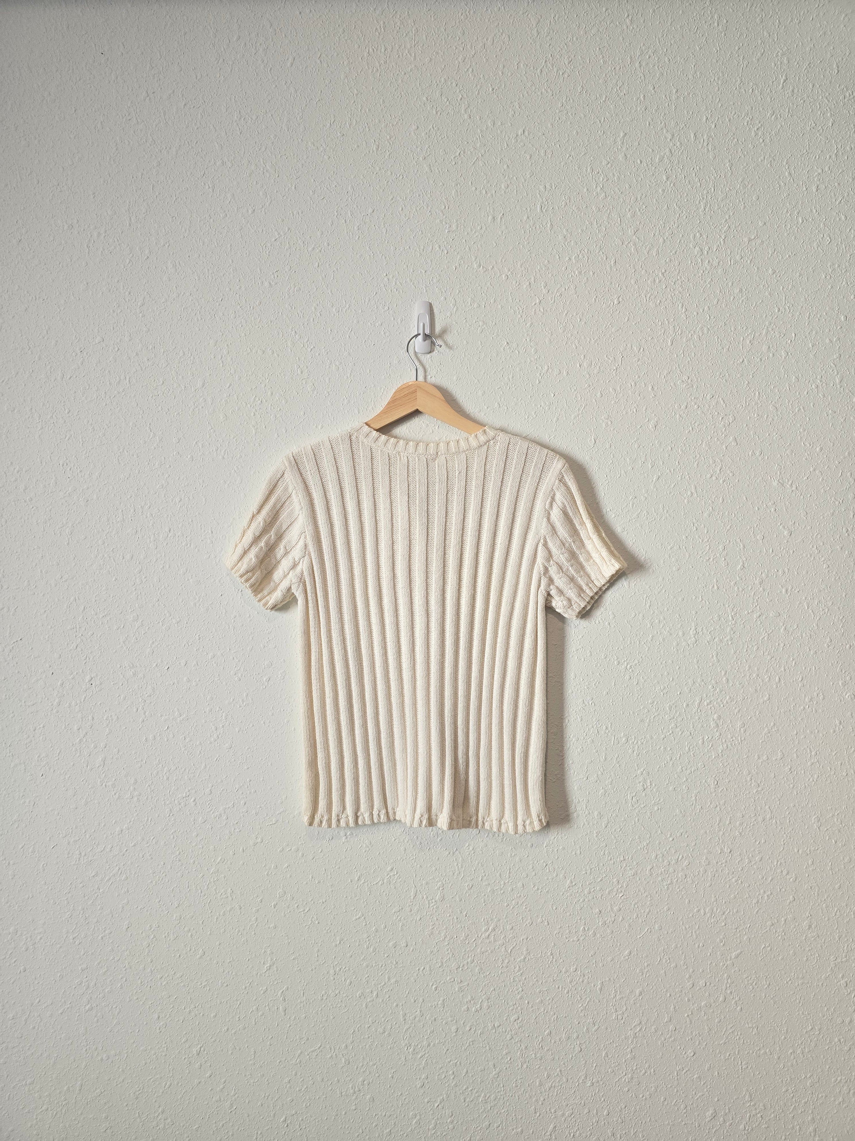 Vintage Cable Knit Sweater Top (M)