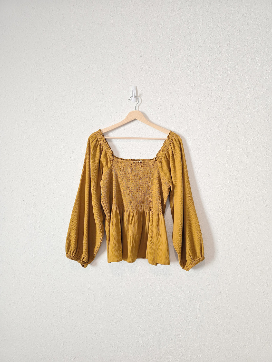 Madewell Smocked Puff Sleeve Top (16)