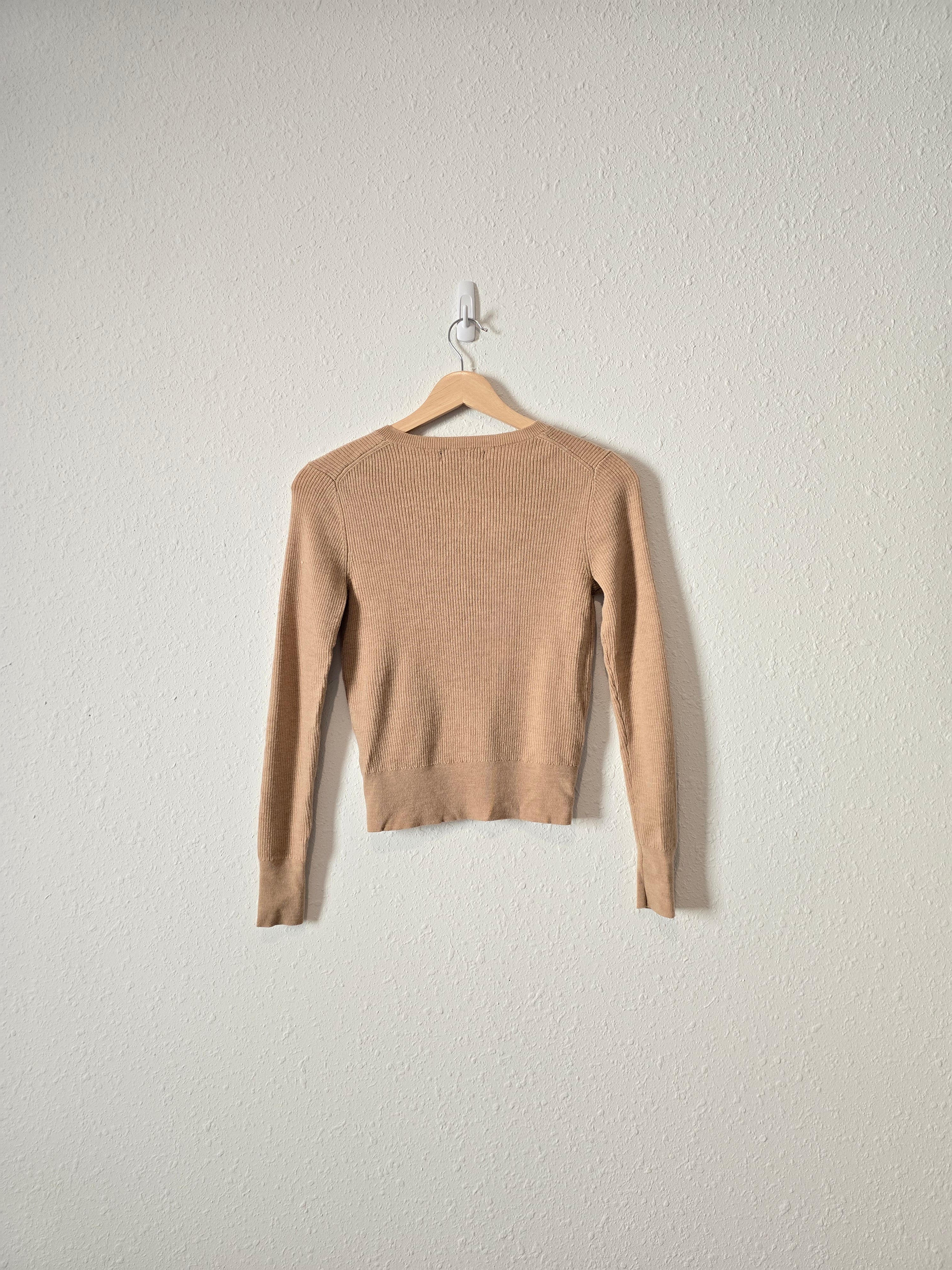 Ribbed Knit Wool Sweater (S)