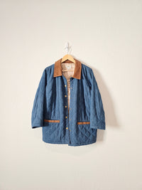Vintage Quilted Denim Jacket (L/XL)