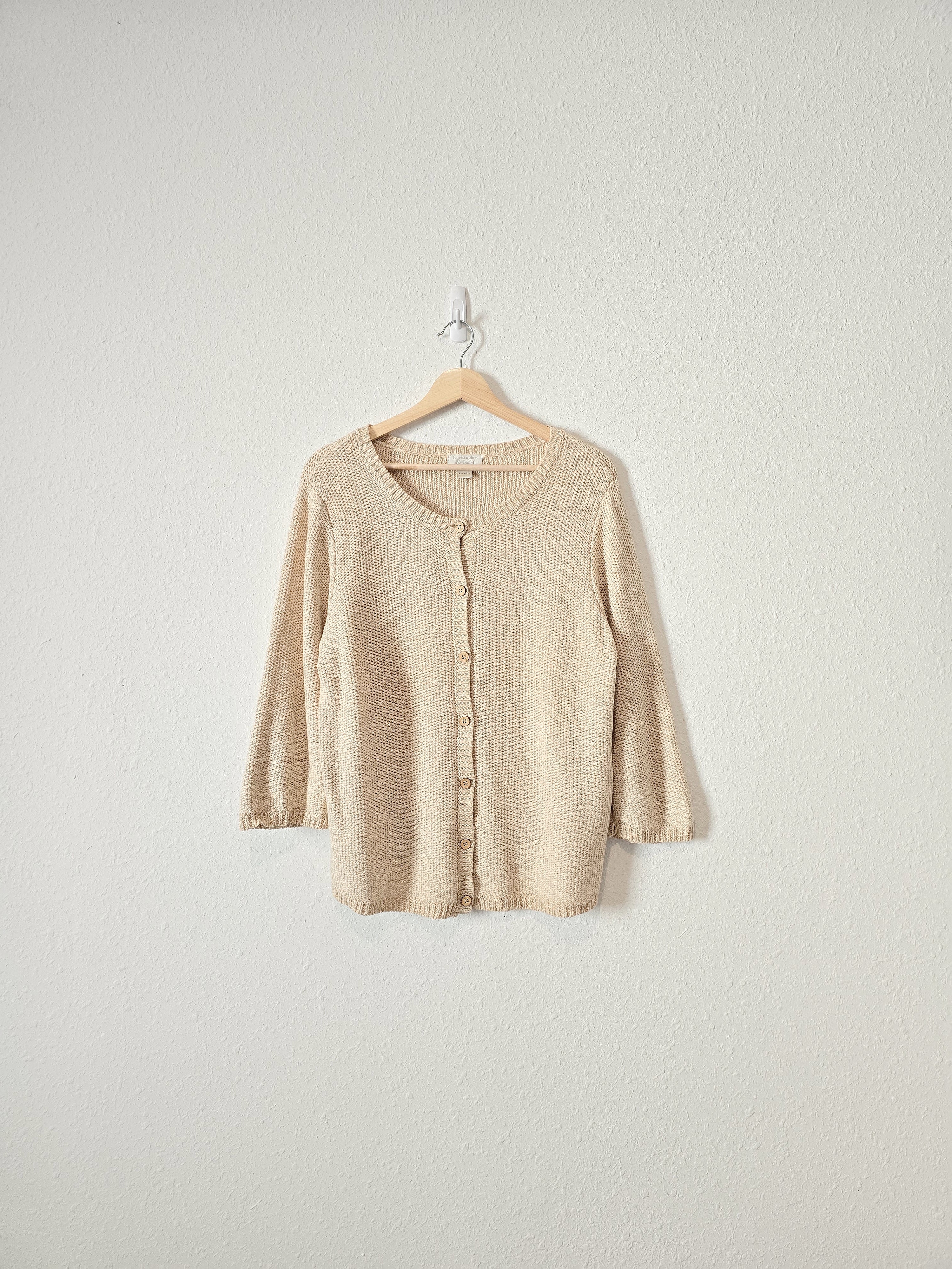 Vintage Button Up Textured Sweater (L)