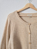 Vintage Button Up Textured Sweater (L)