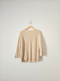 Vintage Button Up Textured Sweater (L)