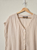 Oversized Linen Button Up (M)