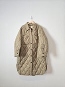 Olive Quilted Duster Coat (XXL)