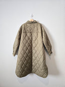 Olive Quilted Duster Coat (XXL)