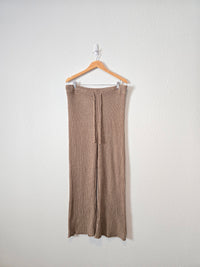 Brown Wide Leg Knit Pants (1X)