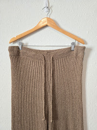 Brown Wide Leg Knit Pants (1X)