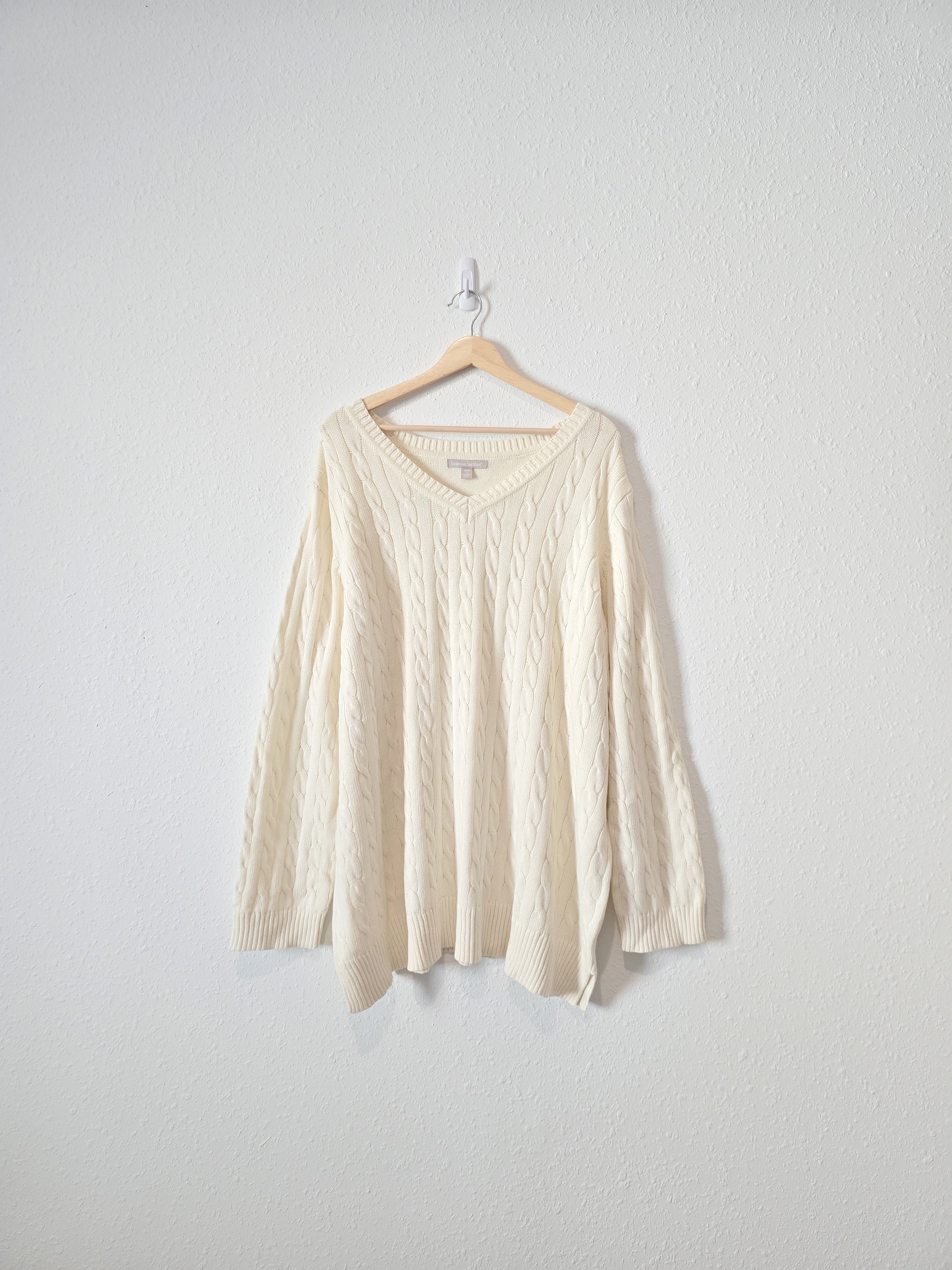 Cable Knit Cotton Sweater (2X)