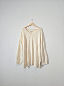 Cable Knit Cotton Sweater (2X)