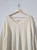 Cable Knit Cotton Sweater (2X)