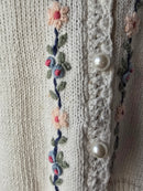 Vintage Floral Embroidered Cardigan (S)