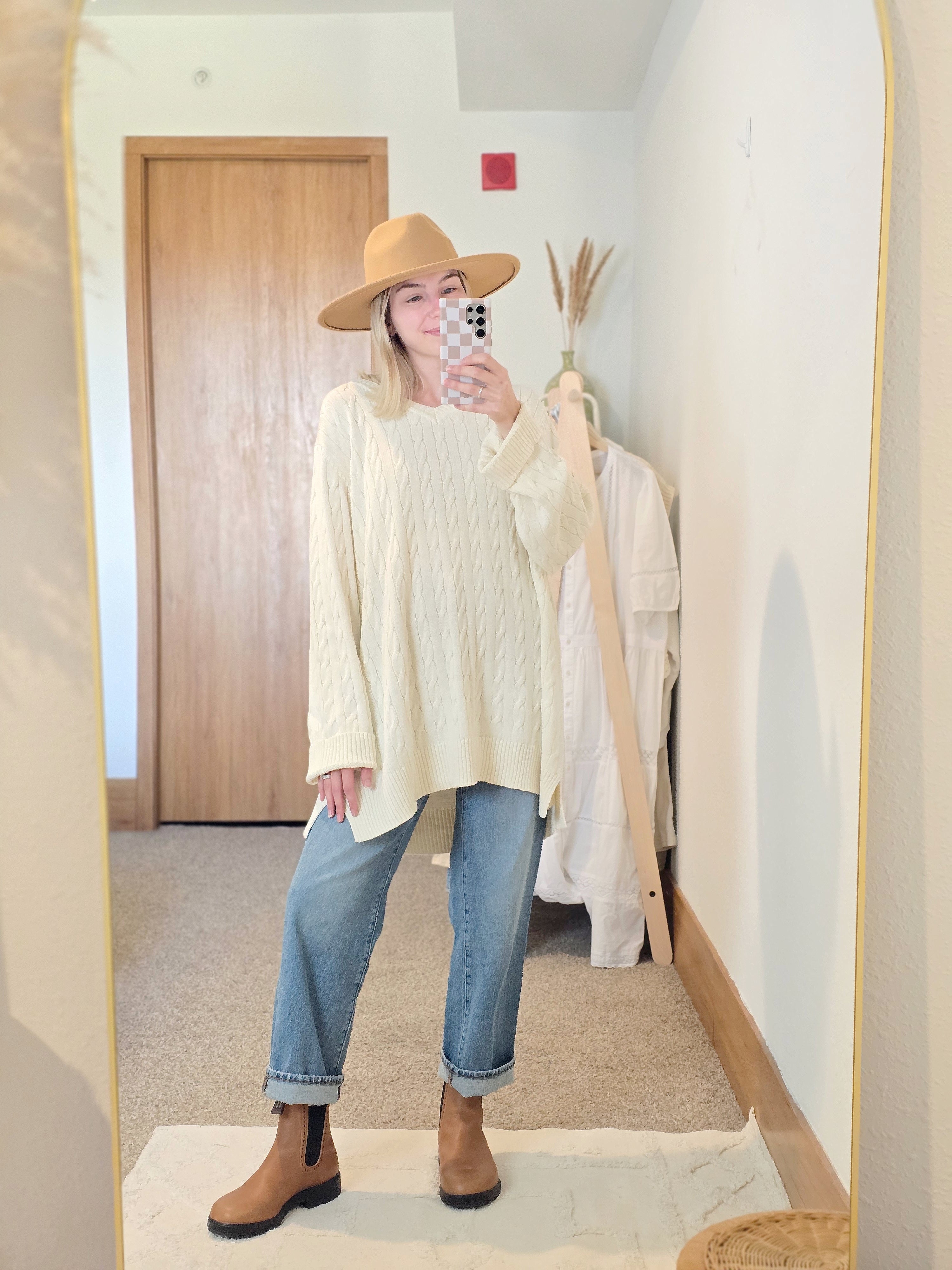 Cable Knit Cotton Sweater (2X)