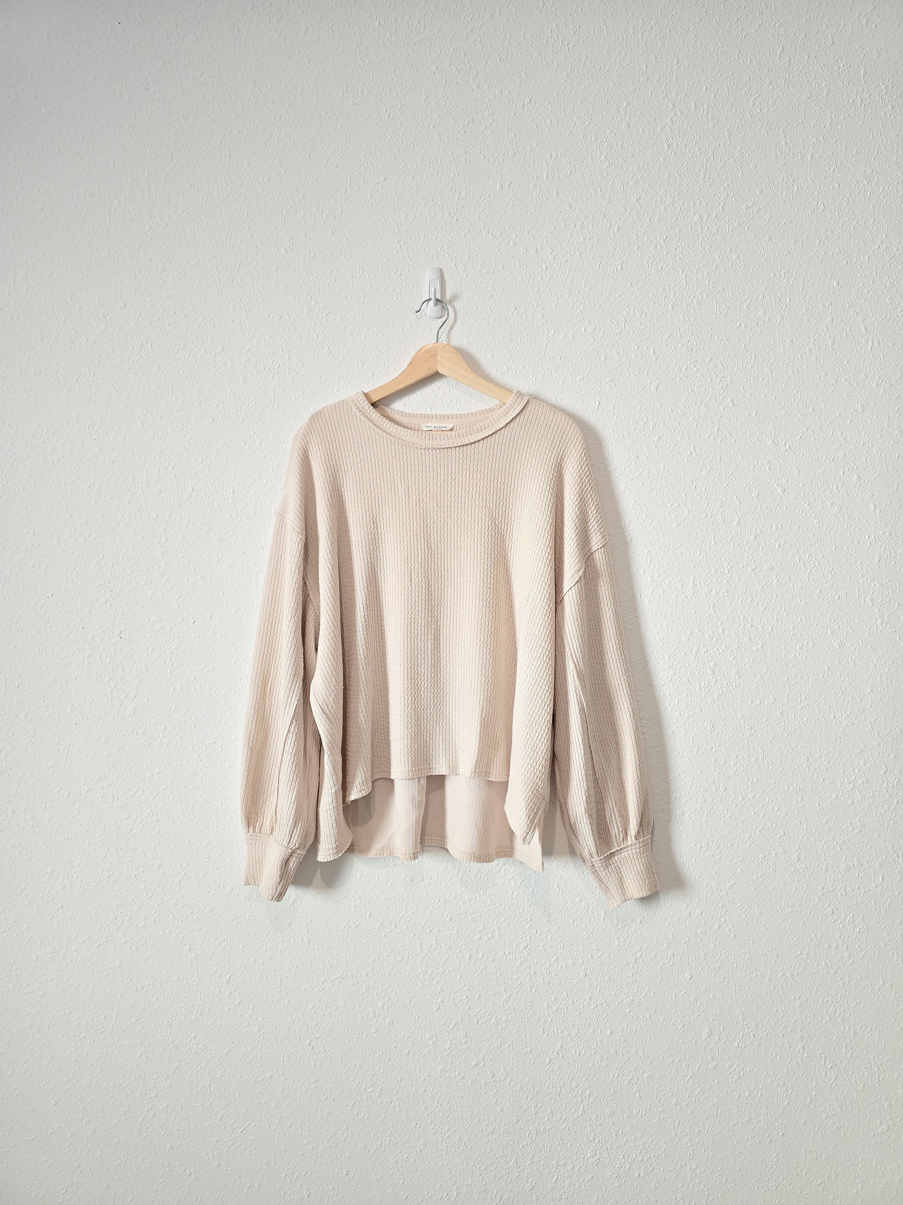 Cream Puff Sleeve Top (L)