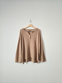 Brown Textured Henley Sweater (XL)