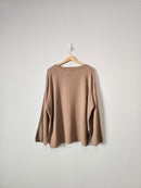 Brown Textured Henley Sweater (XL)