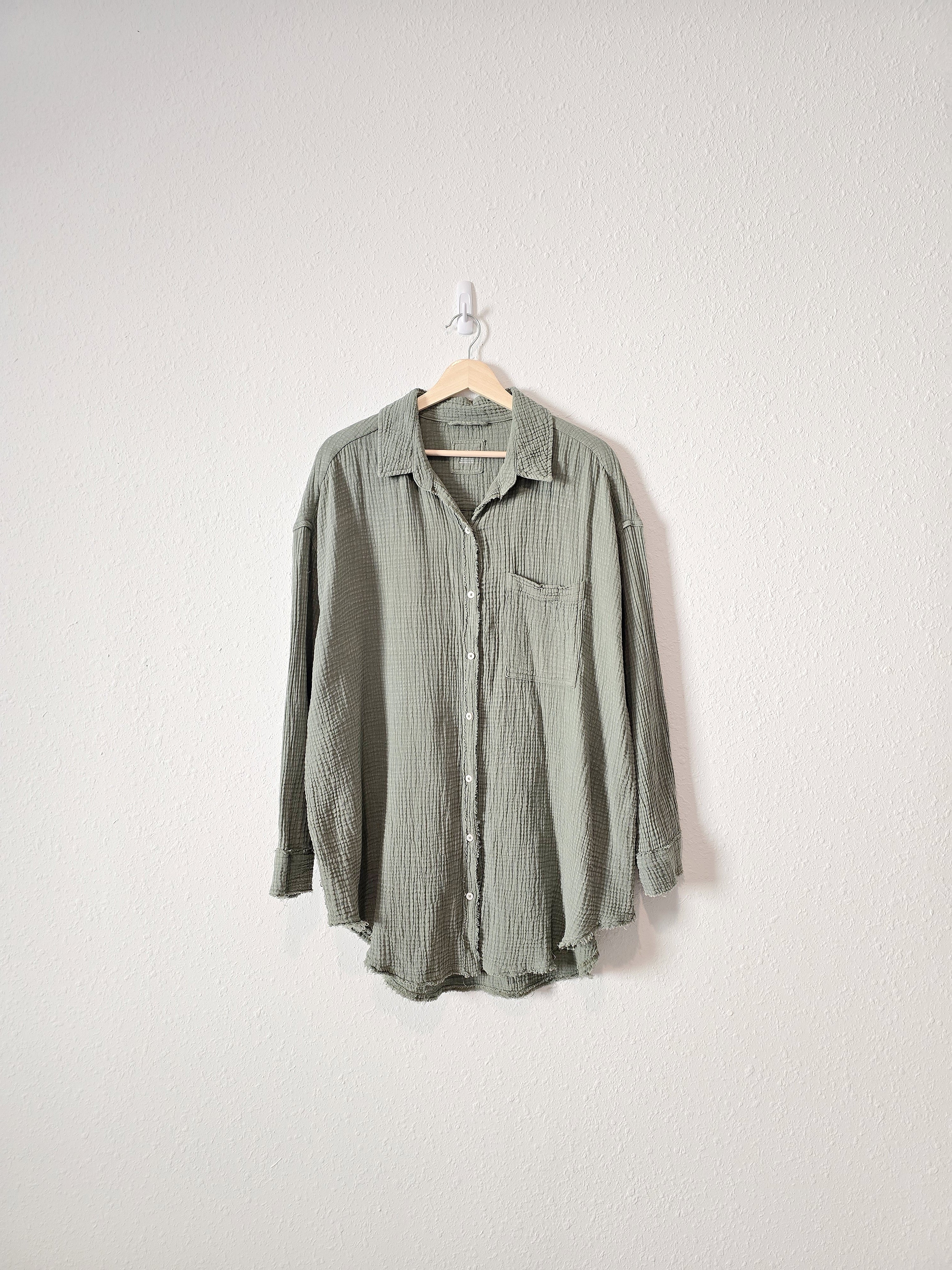 Aerie Oversized Gauze Button Up (S)