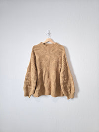 Puff Sleeve Mockneck Sweater (XL)