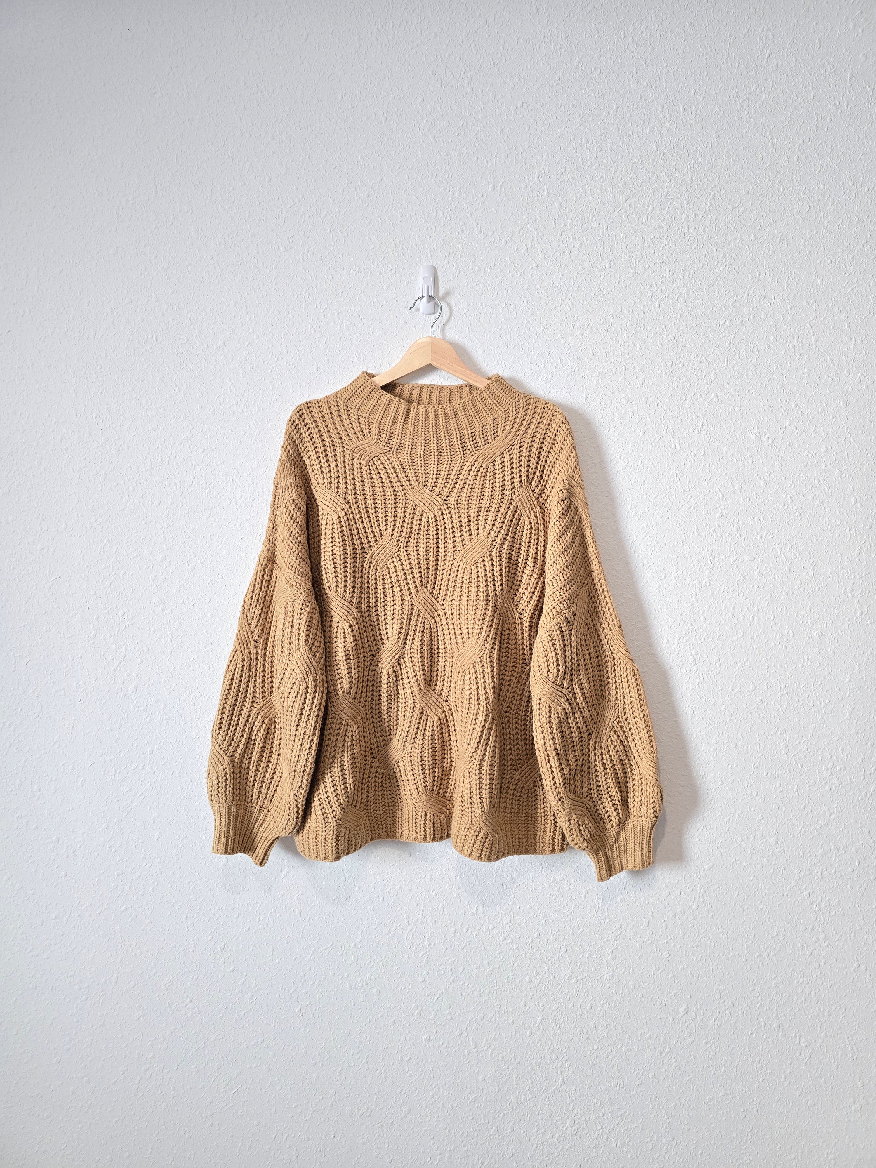 Puff Sleeve Mockneck Sweater (XL)