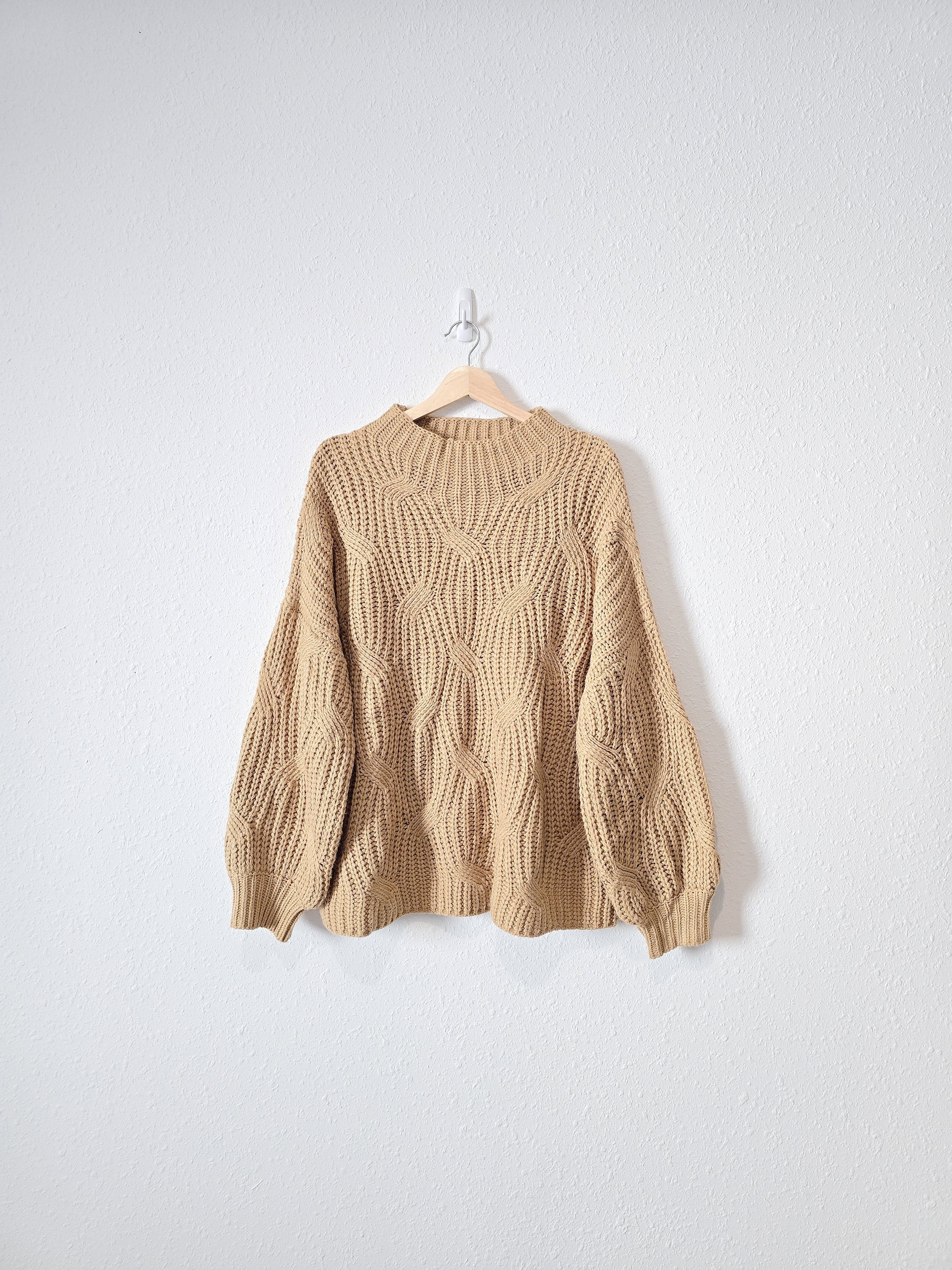 Puff Sleeve Mockneck Sweater (XL)