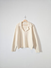 Cream Collared Sweater (XL)
