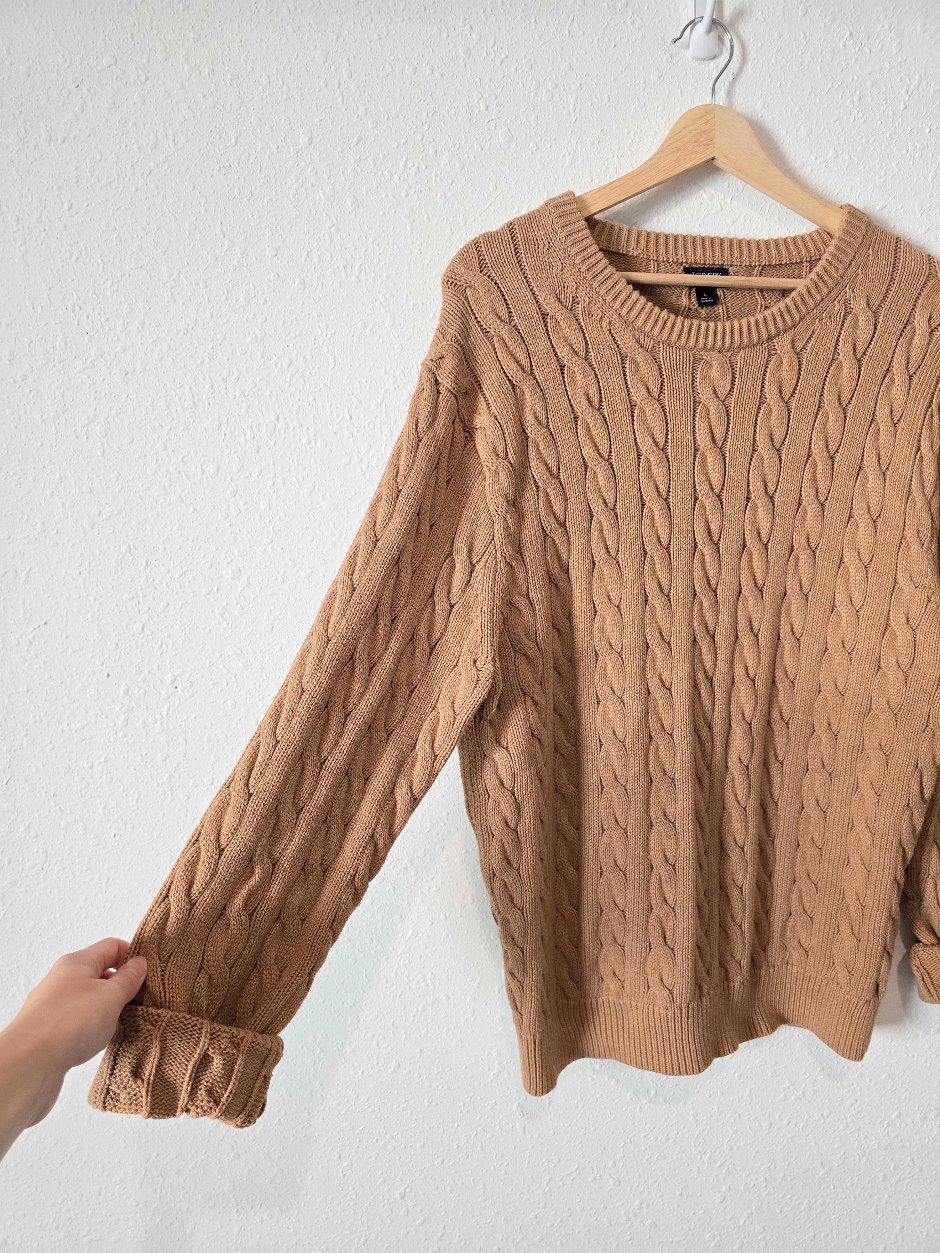 J.Crew Cable Knit Cotton Sweater (L)