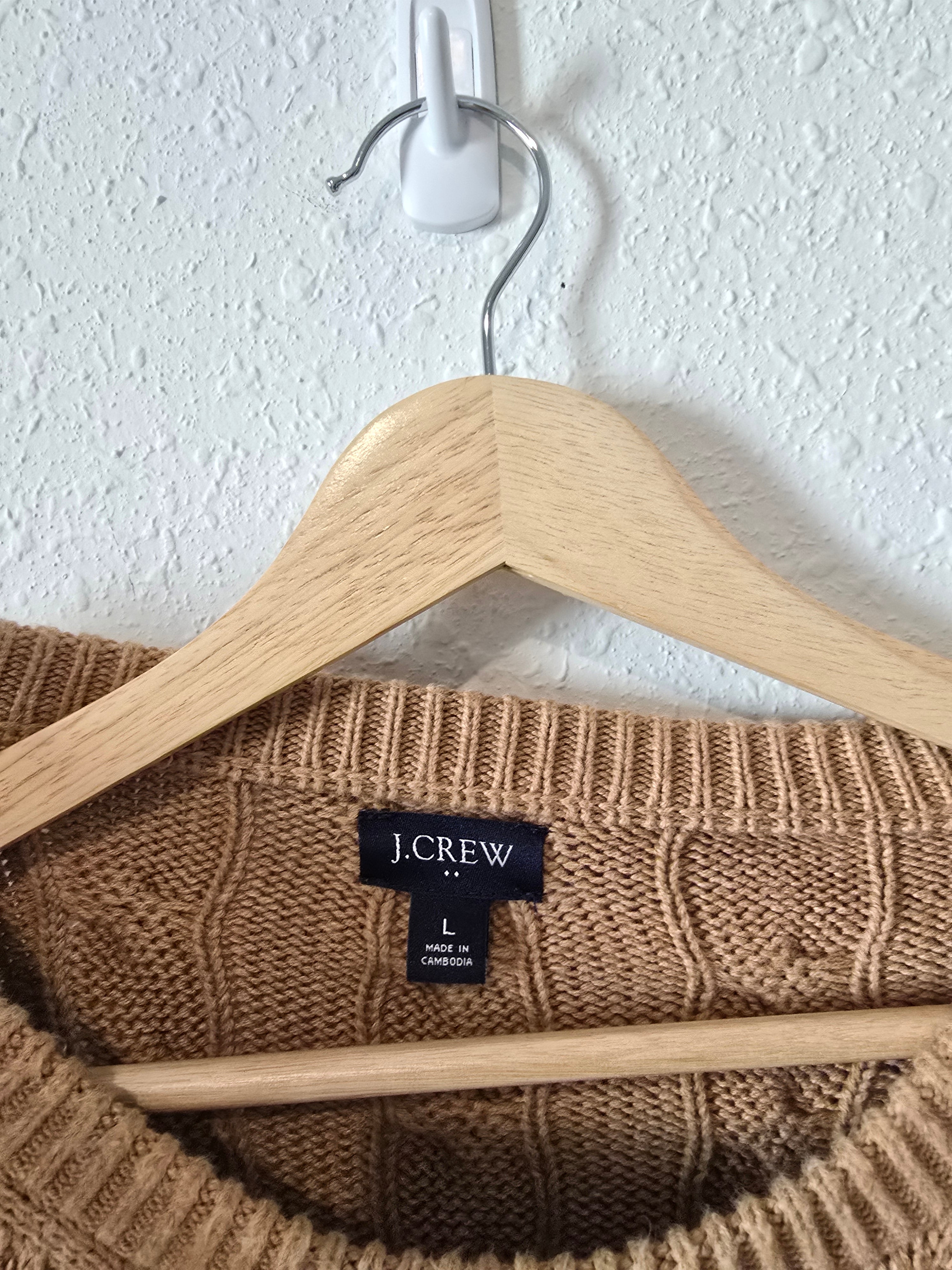 J.Crew Cable Knit Cotton Sweater (L)