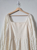 Cream Smocked Mini Dress (2X)