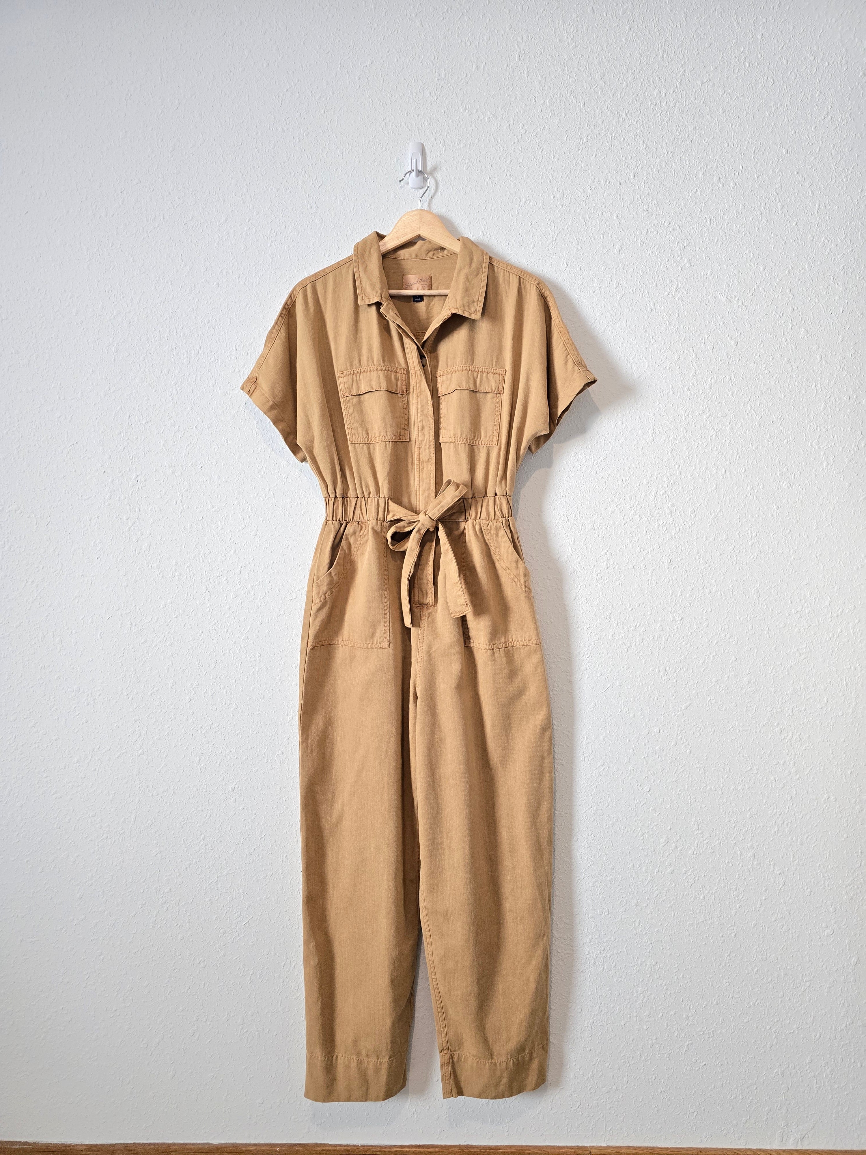 Camel Straight Cotton Jumpsuit (2)