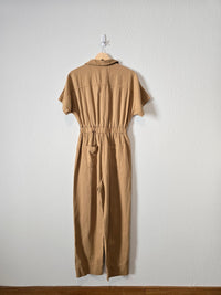 Camel Straight Cotton Jumpsuit (2)