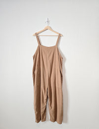 Wide Leg Linen Blend Overalls (XL)