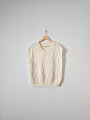 Cream Checkered Sweater Vest (M)