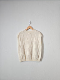 Cream Checkered Sweater Vest (M)