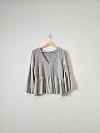 Madewell Smocked Puff Sleeve Top (XXL)