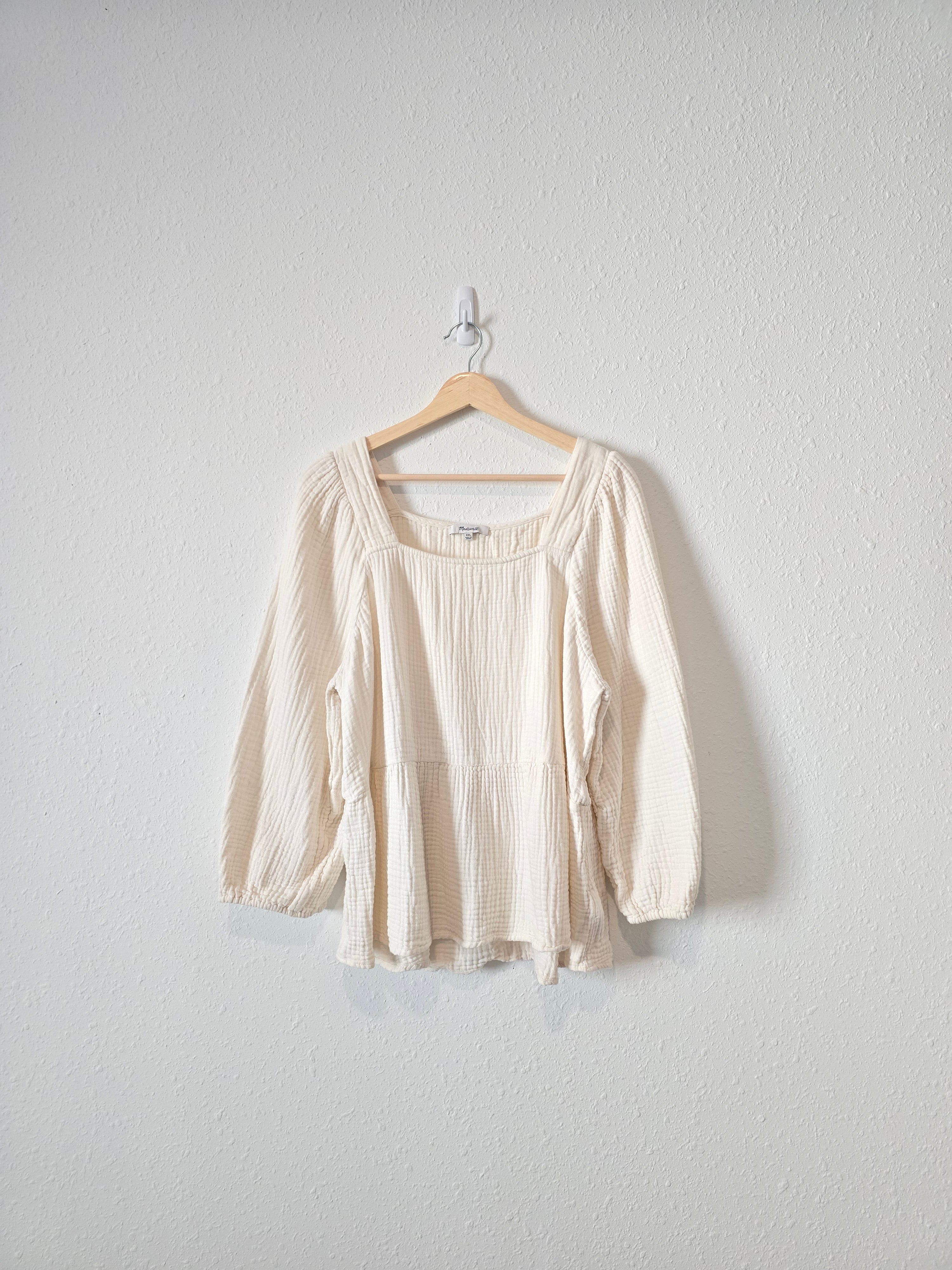 Madewell Gauze Square Neck Top (XXL)