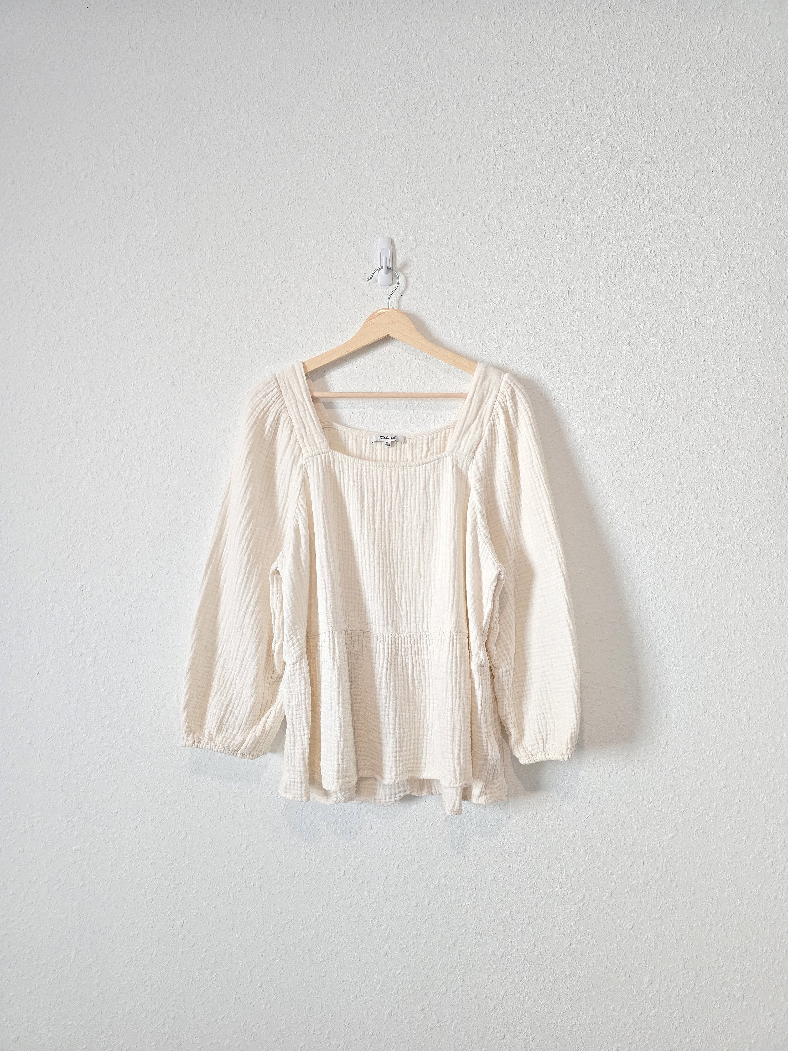 Madewell Gauze Square Neck Top (XXL)