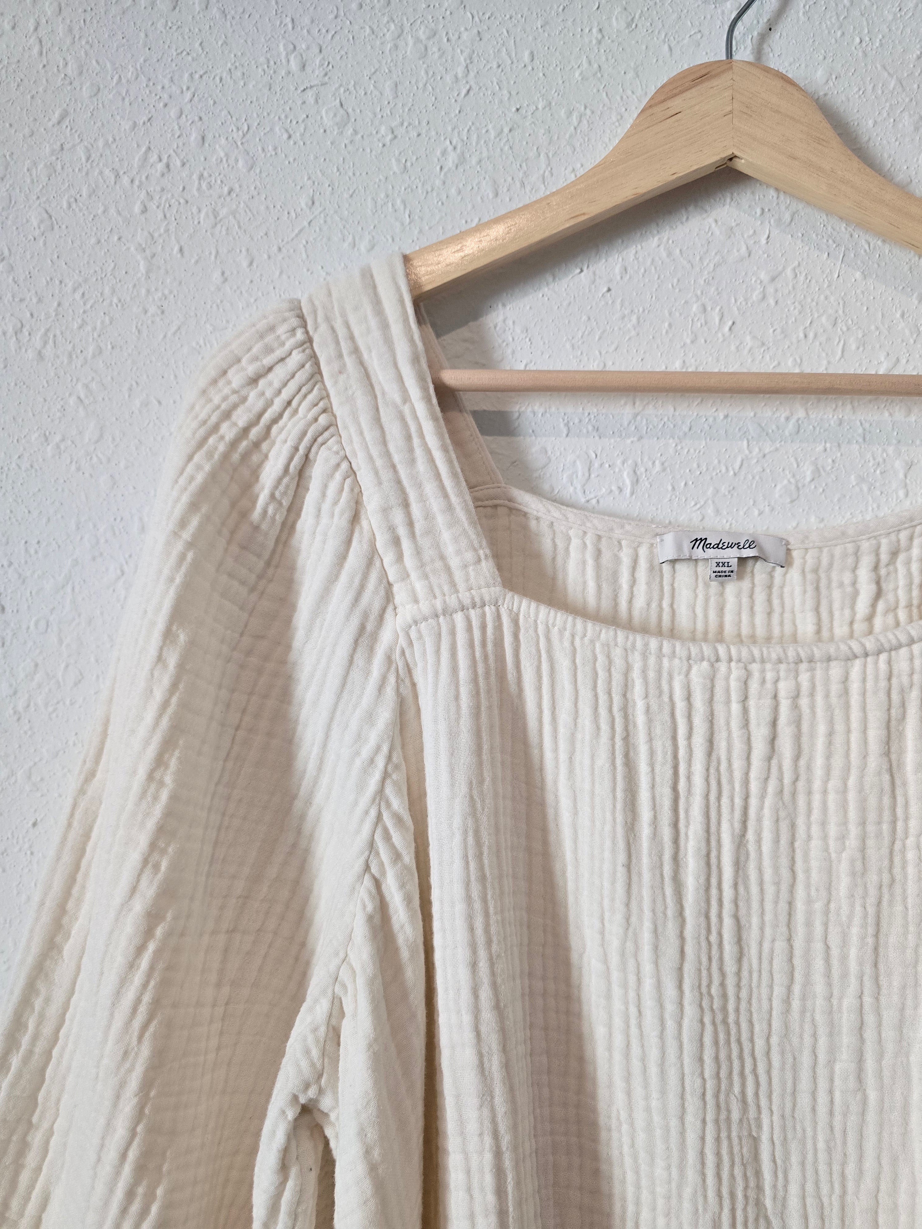 Madewell Gauze Square Neck Top (XXL)