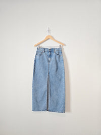 Denim Slit Maxi Skirt (6)