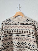 Patterned Cozy Mockneck Sweater (L)