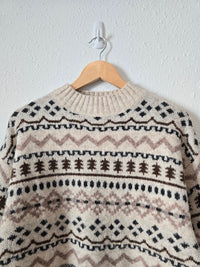 Patterned Cozy Mockneck Sweater (L)