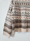 Patterned Cozy Mockneck Sweater (L)