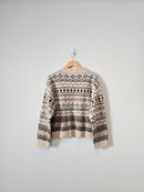 Patterned Cozy Mockneck Sweater (L)