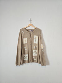 Vintage Floral Embroidered Sweater (XL)