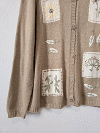 Vintage Floral Embroidered Sweater (XL)
