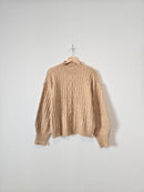 Cozy Mockneck Puff Sleeve Sweater (M)