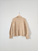 Cozy Mockneck Puff Sleeve Sweater (M)