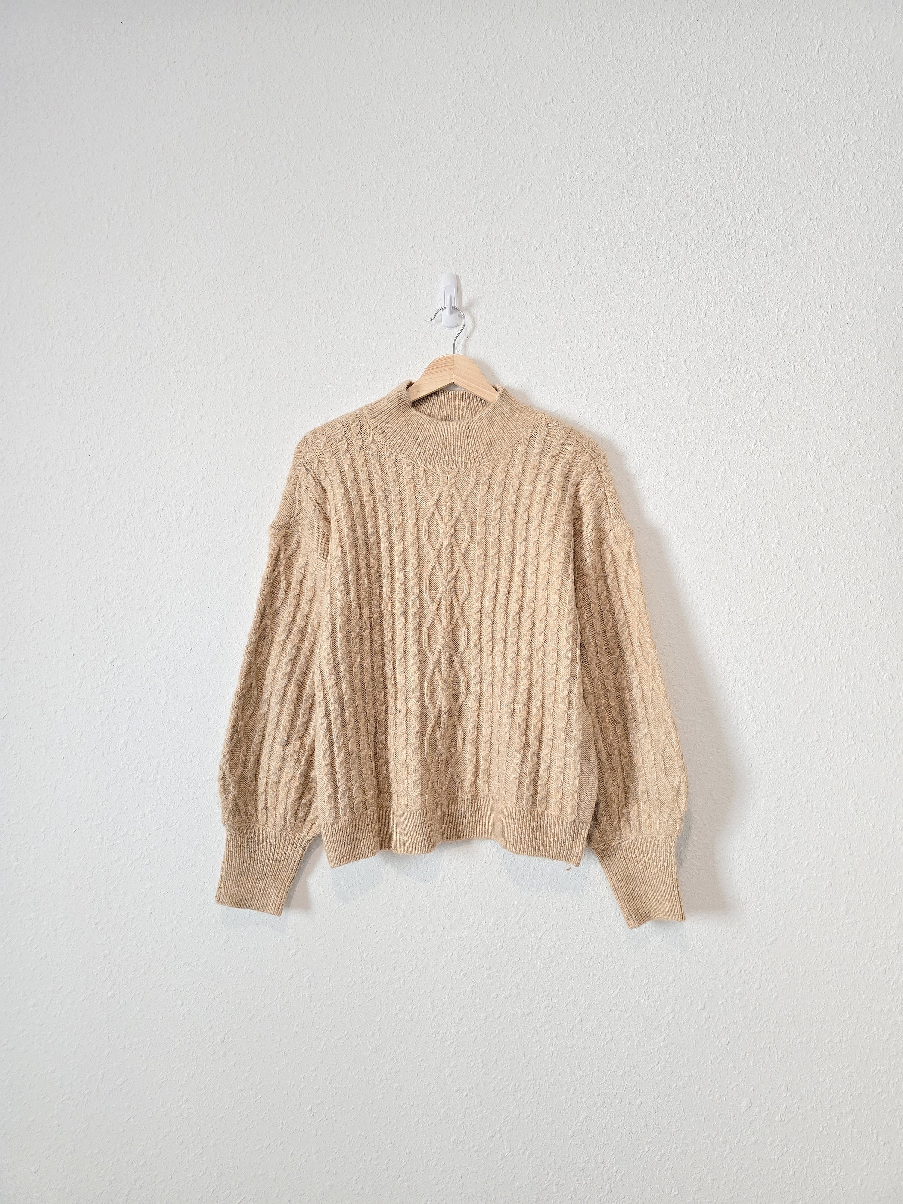 Cozy Mockneck Puff Sleeve Sweater (M)