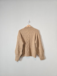 Cozy Mockneck Puff Sleeve Sweater (M)