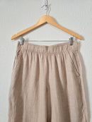 Neutral Linen Wide Leg Pants (M)